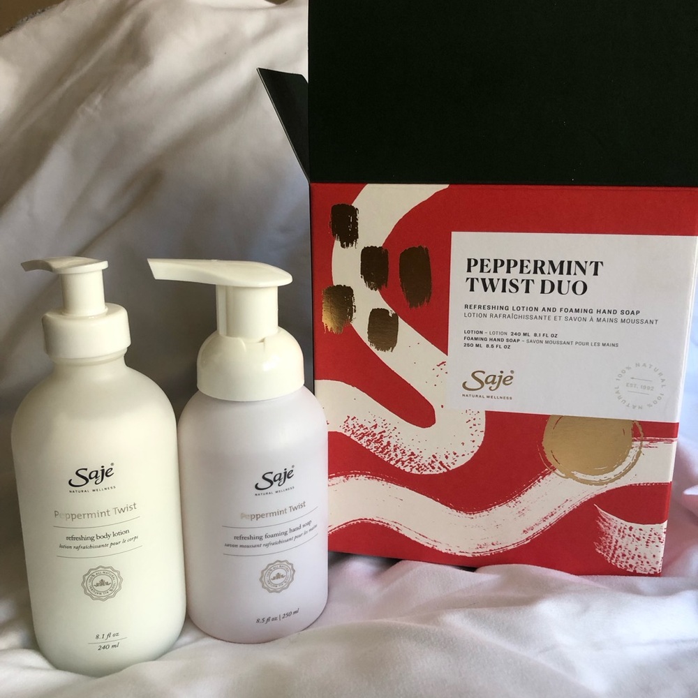 Saje Peppermint Twist Duo: Refreshing Lotion & Foaming Hand Soap- BRAND NEW**